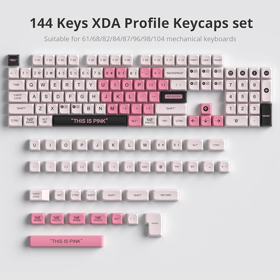 Amazon.com: Guffercty kred Cute PBT XDA Keycaps 144 Keys